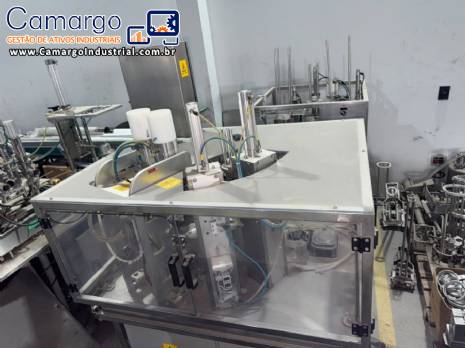 Envasadora dosadora rotativa autom�tica com seladora para c�lice copinhos Delgo 3500 c�lices por hora