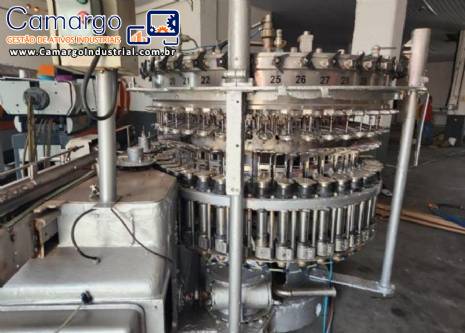 Envasadora rotativa inox para carbonatados bebidas com gás refrigerantes 42 bicos KHS com lavadora Zegla Envasadora rotativa inox para carbonatados bebidas com gás refrigerantes 42 bicos KHS com lavadora Zegla